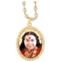 Diamond Single Side Oval Pendant with Mala - Extra Large